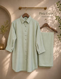Pista green cotton co-ord set for women