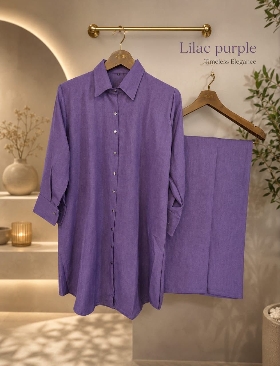 Purple cotton co-ord set for women